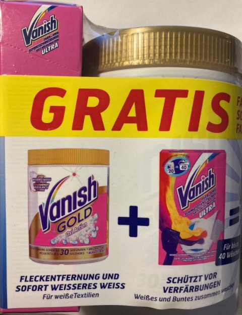 Vanish Gold Oxi Action White 1kg + Chusteczki 20 szt