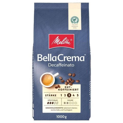 Melitta Bella Crema Decaffeinato Kawa Ziarnista Bezkofeinowa 1 kg