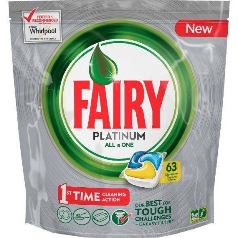 Fairy Platinum All In One Lemon kapsułki do zmywarki 63 szt.