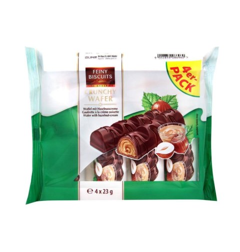 Feiny Biscuits Batoniki Waflowe z Kremem Mleczno-Orzechowym 4x23 g