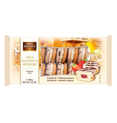 Feiny Biscuits Jaffa Sandwich Markizy Biszkoptowe Kremowo-Truskawkowe 380 g