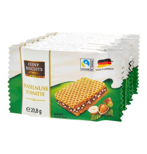 Feiny Biscuits Wafelki z Kremem Kakaowym i Orzechami Laskowymi 8x20,8 g