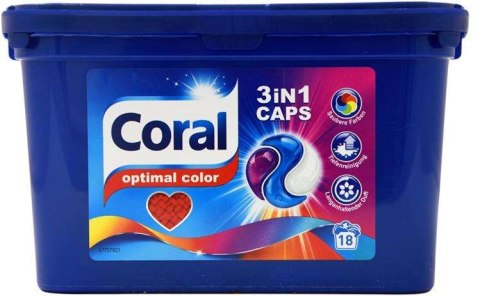 Coral Optimal Color 3in1 Kapsułki do Prania 18 szt.