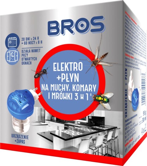 Bros Elektro + Płyn na Muchy, Komary i Mrówki