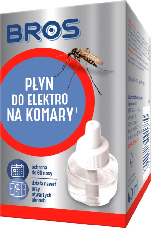 Bros Płyn do Elektro na Komary 60 nocy 40 ml