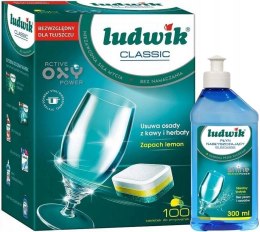 Ludwik Classic Tabletki do Zmywarki 100 sztuk + Płyn Nabłyszczający 300 ml