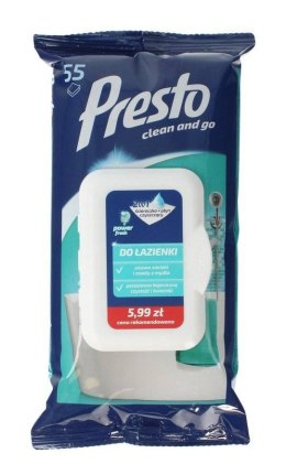 Presto Power Fresh Ściereczki do Łazienki 55 szt.