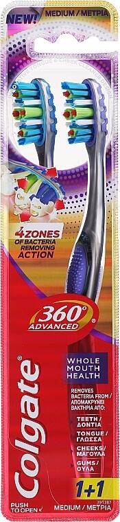 Colgate 360 Advanced 4 Zone Szczoteczka do Zębów 2 szt.